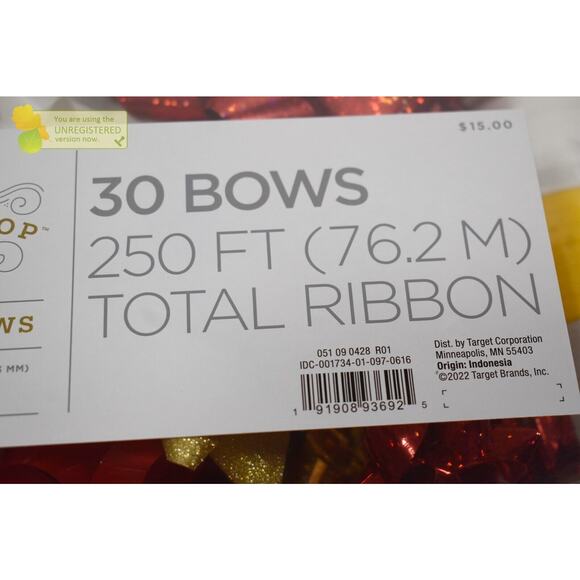 Wondershop 33ct Christmas Bow & Ribbon Kit Green/Gold/Red - Picture 6 of 6